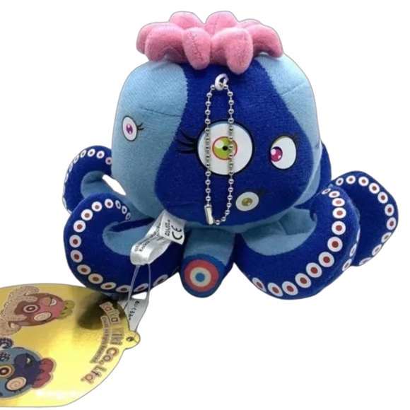 Takashi Murakami Blue Octopus Mr Boiled Complexcon Mini Plush Keychain - Picture 2 of 7